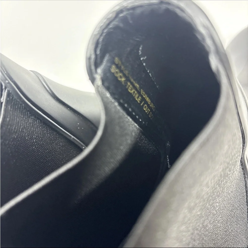 Kate Spade Rain Boots 10 Black Rubber  Bow Accents pull on ankle Edimburg
